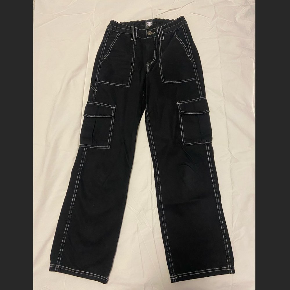 BDG Black Contrast Stitch Carpenter Pants